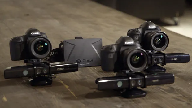 DSLR cameras with Kinects attached to them.